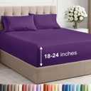 Extra Deep Pocket Queen Sheet Set - 4 Piece Breathable & Cooling Bed Sheets - Hotel Luxury Sheet Set - Ultra Soft, Wrinkle Free & Comfy - Easily Fits Extra Deep Mattresses - Deep Pocket Purple Sheets