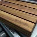 Premium 24"x16" Foldable Solid Teak Shower Mat, Non-Slip Bath Mat, 24" x 15.7"