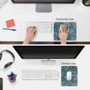 Mouse Pad Small Square Mousepad, Floral Green Cute Portable Thin Travel Mouse Pads for Desk with Stitched Edges Rubber Base for Laptop, Wireless Mouse, Computers, Office, 10.2x8.3x0.12 In