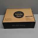 Blissful Diary Baby Play Gym & Activity Mat, 5 Developmental Zones Wooden Tummy Time Mat with 5 Detachable Sensory Toys for Motor Skills & Sensory Development, Baby Essentials Shower Gift (Gray Round)