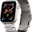 2 x BINLUN Stainless Steel Watch Band Compatible with Apple Watch 44mm 45mm 46mm 49mm 42mm for Men Metal Watch Band Compatible with iWatch Series 11 10 9 8 7 6 5 4 3 2 1 SE3 SE2 SE Ultra3 Ultra2 Ultra (Titanium)