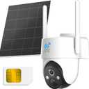Rraycom 4G LTE Cellular Security Camera Wireless Outdoor, No WiFi Solar Powered Camera,360° Live View, 2K Color Night Vision, PIR Motion Sensor, 2 Way Talk, Includes SIM Card,Waterproof,Works w/Alexa