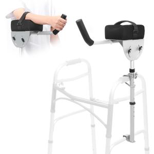 1 pcs Walker Platform Attachment with Adjustable Padded Cuff - Walker Platform Accessory to Preventing The Bracket from Sliding Down - U-Shaped Clamp Design Compatible with Most Walkers on The Market