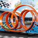 Race Track Car Set for Kids Ages 3-5 4-8, Toy Car Track Set for Boys 3+ with 5 Rotating Track, Race Car Track with 2 Small Cars, Boys Toy, Gifts Toys for Kids 3 4 5 6 7 8