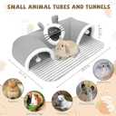YUEPET 3-Way Bunny Tunnel Bed, Rabbit Tunnel for Indoor, Bunny Play Tunnel | Cozy Bunny Bed, Washable Rabbit Tunnels for Indoor Bunnies, With Removable Cushion, Anti-Slip Base, 29.5 x 21.7 in, Grey