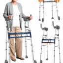 Narrow Walker for Seniors, 18 inches Wide - Adjustable Width, Lightweight Folding Walker, 350lbs Heavy Duty Bariatric Walker for Elderly, Standard Walker for Small Doorways