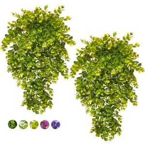 Lakiyfye Vine Plant Fake 4 Pcs Ferns Plants Yellow Large Faux Artificial Hanging Plants Wall Plants Fake Ivy Room Decor Home Garden Wedding Party Indoor Outdoor Decorations(Yellow)