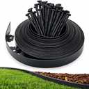 Gardzen 1.5" x 40' Landscape Edging Kit, Garden Edging Coil Comes with 40 Pcs Spikes, No Dig Lawn Border Design