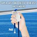 Boat Fender Hanger 4pc, Adjust Pontoon Rail Fender Boat Rail and Cleat Fender Clip Boat Bumper Adjuster Quick Connect and Release Fender Line Anti-Collision Ball Fixer Regulator for Marine Accessories