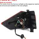 Huray Right Outer Tail Light for Nissan Rogue 2017-2019 Passenger Side Taillight Lamp Assembly Replacement for NI2805110 (Black Housing)
