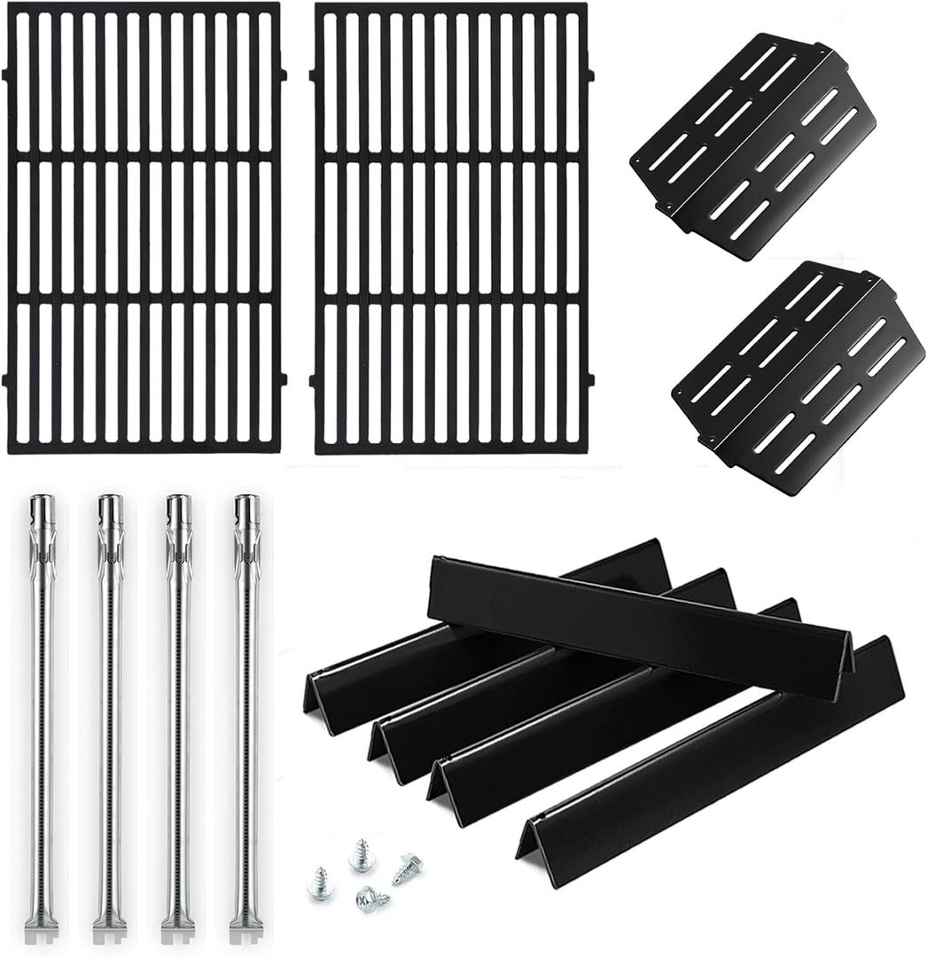 Genesis E-330 Grill Parts Replacement for Weber Genesis 4 Burner E-310 330 E330 E310 S330 S-330 EP310 EP330 Weber 7524 Grates 7620 7621 Flavorizer Bars 62753 Sear Burner Tube 65505 Heat Deflectors