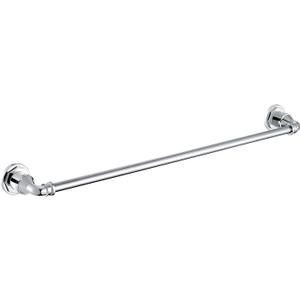 Industrial 24 Inch Towel Bar, Wall Mount Holder, Polished Chrome