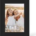 3.5x5 Picture Frame, Made Of Real Glass And Wooden Frame, Horizontal And Vertical Display For Wall Or Tabletop (Black, 1 Pack)