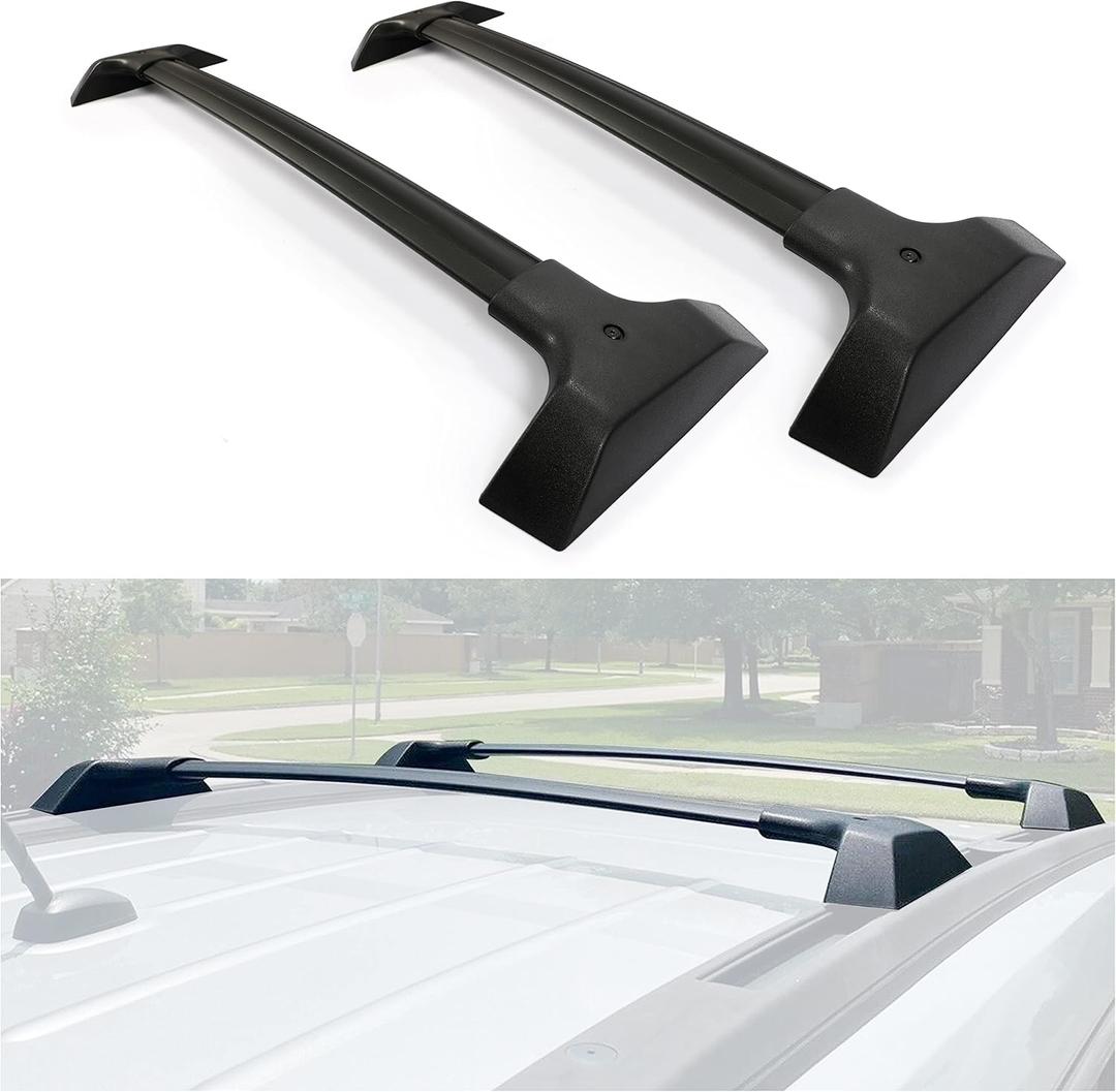ECOTRIC Aluminum Roof Rack Cross Bars Compatible with 2009-2017 Chevy Traverse Top Rail Luggage Cargo Carrier (1 Pair) C Channels are Not Included
