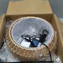 DRAWNCAT Boho Rattan Floor Lamp with Shade  12W Bright Dimmable LED Bulb, Remote Control 3 Color Temperatures, Modern Farmhouse Handwoven Arc Standing Light for Living Room Bedroom (Small, Bohemian Black)