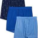 Nautica Men's Classic Cotton 3-Pack Woven Boxers (Blue, M)