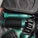 IG INGLAM Hair Dryer Brush, 4-in-1 Detachable Blow Dryer Brush, Ionic Diffuser Hair Dryer & Styler Volumizer with Oval Titanium Barrel, One-Step Hot Air Blowout Styler, Dark Green