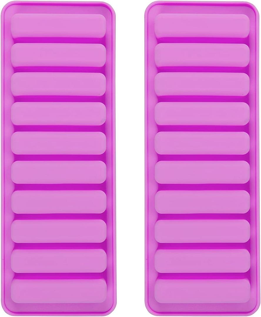 Long Strip Silicone Mold 2PCS-10 Cavity Finger Shaped Chocolate Mold Rectangular Cereal Chocolate Bar Cookie Molds Non Stick Ice Cube Tray Homemade Bake Ware Baking Tools