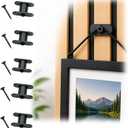 Adjustable Picture Hook for Acoustic Panels, No Drill Slat Wall Hooks, Black Acoustic Wall Panel Accessories for Vertical Wood Slat Panels Art Hanging