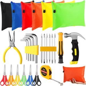Zhengmy 12 Sets Mini Operation Tool Kit Bulk for Christmas Gift Small Emergency Compact Tool Set with Storage Bag for Home Maintenance Beginner DIY Projects Office Christmas Charity Donation