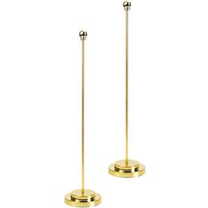 VANZACK Office Desk Flag Holder Desktop Flag Stand Flag Pole Stainless Steel Small Table Flag Stands Base, 2 Pieces (Gold)