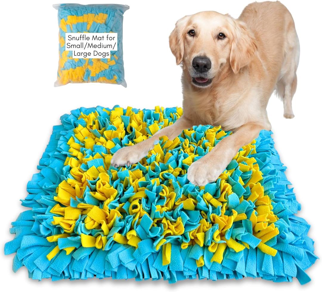 Snuffle Mat for Large Dogs, Slow Feeder Foraging Dog Toy for Stress Relief & Smell Training, Interactive Enrichment to Keep Dogs Busy, for Puppy/Medium/Large Breed, 24x20 Inches