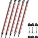 Bopomofo Stylus (5 Pcs), 2-in-1 Stylus Pen for Touchscreen, High Precision and Sensitivity, Suitable for iPhone/ipad/Android Tablets, Compatible with All Touch Screens,Rose Gold