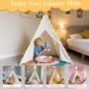 PLULON 4 Pack Teepee Tent for Kids Slumber Party Tents for Girls Sleepover with Inflatable Airbed and Decorations White Play for Birthday Party Christmas Birthday Gift for Kids
