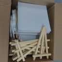 20 Pack 5.9In Canvas Boards for Painting, Art Canvas for Drawing with 10 Brushes & 5 Paint Trays, Mini Painting Canvas with Easel Set, Painting Kits for Adults Party
