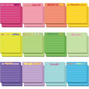 Yinder 24 Pcs Inspirational Sticky Notes Cute Motivational Sticky Notes Pad End of Year Employee Appreciation Gifts Bulk for Teacher Nurse Coworkers Office Supplies 3 x 3'' (Appreciation,Dark Color)