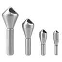 ATOPLEE Countersink Chamfer Tool,4pcs 90 Degree High Speed Steel Countersink Bits for Wood, Metal, Fiberboard, Plywood, Plastic, PVC, Size 2-5,5-10,10-15,15-20mm