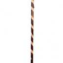 FOREST PILOT Handcrafted Nature Wood Hiking Stick 55 Inches Long - with Hand Strap and Rubber Tip Cover - Transparent Waterproof Painting Coating (Black, M)