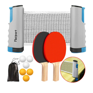 FBSPORT Ping Pong Paddle Set, Portable Table Tennis Set with Retractable Net,Rackets,Balls and Carry Bag for Indoor/Outdoor Games