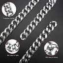 Hip Hop Chunky Silver Necklace 2 Pack, 36 Inch Silver Plastic Chain Necklace 80s 90s Punk Turnover Necklace Rapper Chain Men Costume Accessory for Party Costume Class Bar