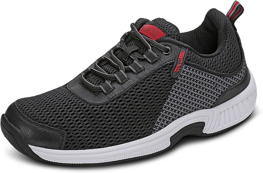 REDACTED Men's Orthopedic Edgewater Stretch Knit Walking Sneaker, Black, Size 9 Wide
