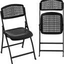 Ytaoka Folding Chair Black Foldable Chair with Breathable Mesh Seat and Sturdy Metal Frame for Indoor and Outdoor Party Events Wedding Patio Dining, 1-Pack, 18.5 in x 20.47 in x 33.46 in