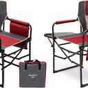 SUNNYFEEL Oversized Camping Directors Chair 2 Pack, Portable Folding Lawn Chairs for Adults Heavy Duty with Side Table,Pocket for Beach, Fishing,Picnic,Concert Outdoor, Foldable Camp Chairs