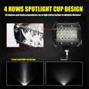LED Pods,MUVKQC 4PCS 4Inch Light Bars 72W 12000LM Square LED Work Lights Spot Light pod for Trucks Off Road Car ATV UTV SUV Golf Cart Forklift