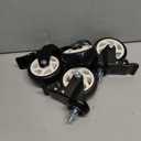 HOLKIE Caster Wheels 4 inch Total Locking Stem Casters, 3/8" -16 x 1 (Stem Diameter 3/8", Stem Length 1") Threaded Stem Casters Swivel Casters Set of 4 Heavy Duty Castors Black