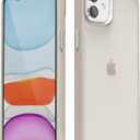 Oakxco for iPhone 11 Case Clear Hard Shell, Slim Thin Matte Transparent Plastic Cover & Protective Soft Silicone Rubber TPU Bumper, Girly Cute Phone Case for Women Girls, Beige Titanium