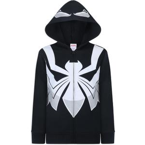Marvel Venom Boys Zip Up Hooded Sweatshirt for Little Kids to Big Kids (6, Black)