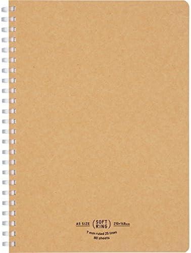 Kokuyo notebook soft ring note natural 80 sheets A5 A ruler tea - SV638A - S Japan
