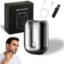 2025 New Upgrade Pocket Shaver USB Mini Shavers, New Model Mini Dual-Head Electric Shaver for Men, Portable Magnetic Rechargeable Waterproof Razor for Home, Car, Travel (Silver)