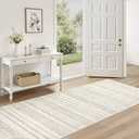 Boho Hallway Runner Rug 3x8: Soft Machine Washable Moroccan Farmhouse Runner for Entryway Kitchen Laundry - Non-Slip Morden Indoor Rug for Bedroom Bathroom - Brown/Cream