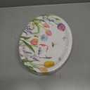 50Pcs Lavender Tulip Oval Paper Plates Large Disposable Heavy Duty Spring Summer Blooming Floral Dinner Dessert Paper Platters for Mom Mother's Day Baby Bridal Shower Party