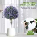 Lunmon 2 Pack 24" Artificial Topiary Ball Plants Trees with Flowers, Outdoor Fake Topiary Plants with Ground Spike, UV Resistant Faux Bushes for Indoor Outdoor Front Door Decor(Purple,Rose)
