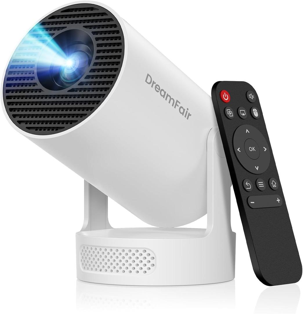 Mini Projector with WiFi and Bluetooth, Support 4K 170 ANSI Auto Keystone Correction, 5W Soundbase Speaker, 210 Rotatable Portable Projector, 25"-110" Screen Video Projector for Smartphone/Laptop (HY300Ultra)