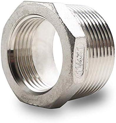 Horiznext npt 1-1/4 to 1 reducing bushing, male to female reducer stainless steel 304