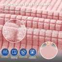 KEKUOU Stretch Sofa Cover Slipcover Couch Covers for 3 Cushion Couch Sofa pet Friendly (78"-94") Furniture Protector Sofa with Elastic Bottom for Kids,Dog, Jacquard Small Checked(Large,Dusty Pink)