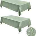 Fitable Faux Linen Tablecloths for Rectangle Tables: Water & Stain Resistant Farmhouse Table Cloth, Washable Burlap Textured Table Covers for Kitchen Dining Party(2 Pack, 60x102 Inch, Sage Green)